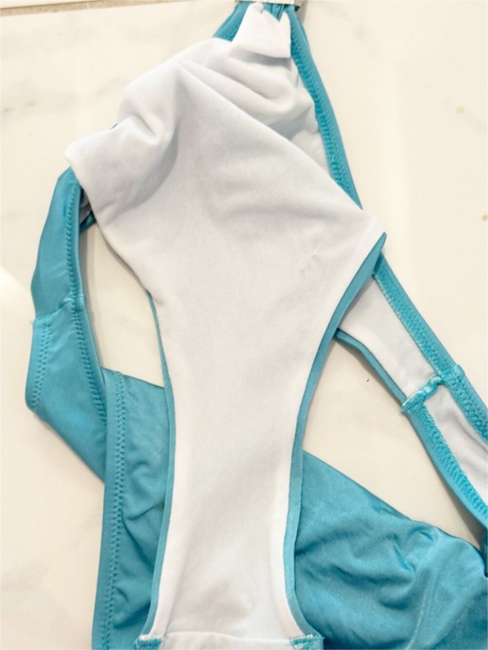 Jolidon Blue Swimsuit 1-pc resort wear vaca Monokini Swim M 40 EUR - Picture 11 of 13